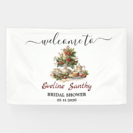 Christmas Bridal Shower Tea Party Welcome Banner