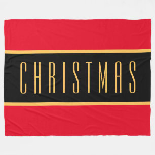 CHRISTMAS Bright Festivals Urlaub Roter Schwarzer Fleecedecke