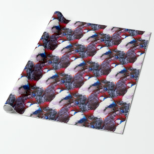 Christmas British Blue Geschenkpapier