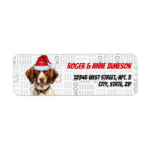 Christmas Brittany Spaniel Dog Holiday Adresse