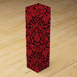 Christmas Brocade Dark Red Weinbox<br><div class="desc">Festliche und elegante Geschenkboxen mit braunen Brokat-Blumenmuster auf schwarzem Hintergrund</div>
