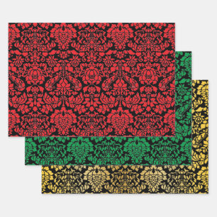 Christmas Brocade Dark Trio Geschenkpapier Set