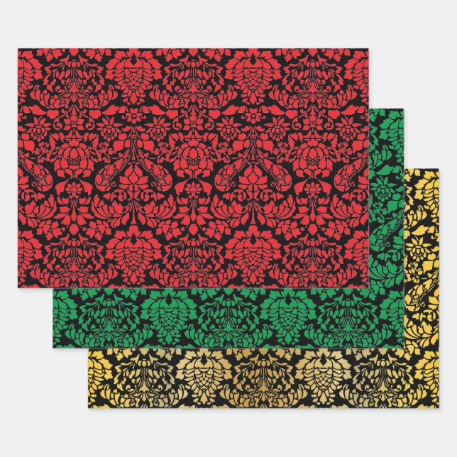 Christmas Brocade Dark Trio Geschenkpapier Set (Set)