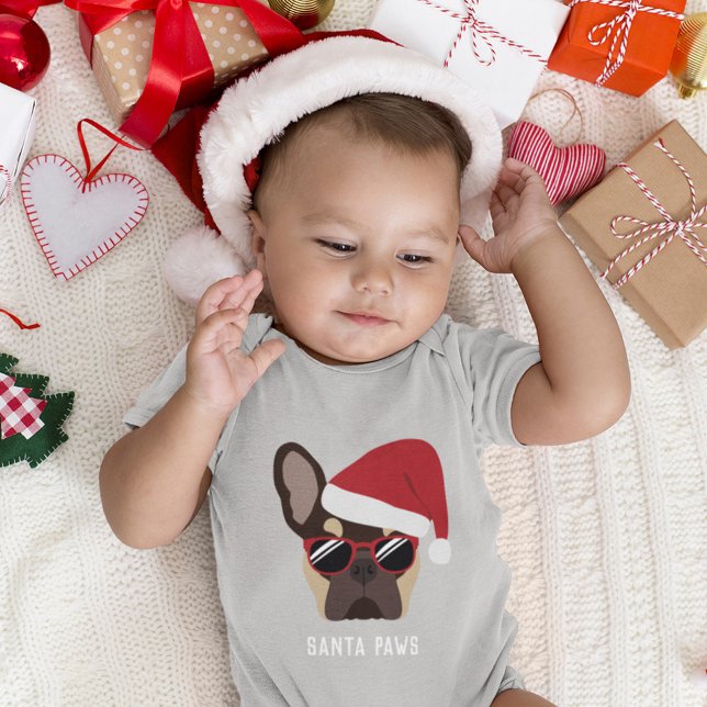 Christmas Brown und Tan French Bulldog Baby Strampler (Von Creator hochgeladen)