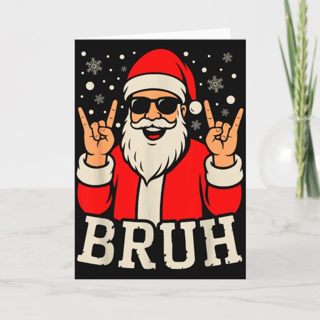 Christmas Bruh Meme Funny Santa Claus Teen Boys Ki Karte (Vorderseite)