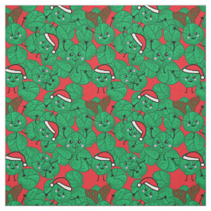 Christmas Brussel Sprossen Niedliches Essen Gemust Stoff