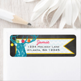 Christmas Buck Deer Chalkboard-Rücksendeadresse