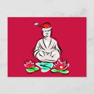 Christmas Buddha drawing Feiertagspostkarte