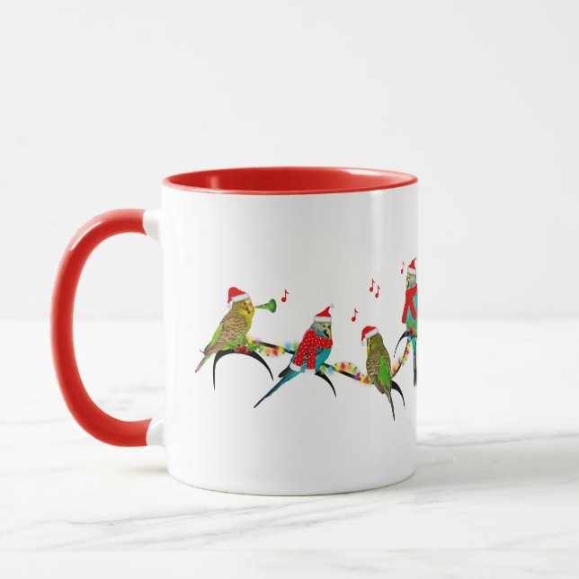 Christmas Budgie Frenzy Tasse (Links)