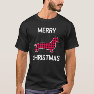 Christmas Buffalo Check Dachshund for Dachshund Do T-Shirt
