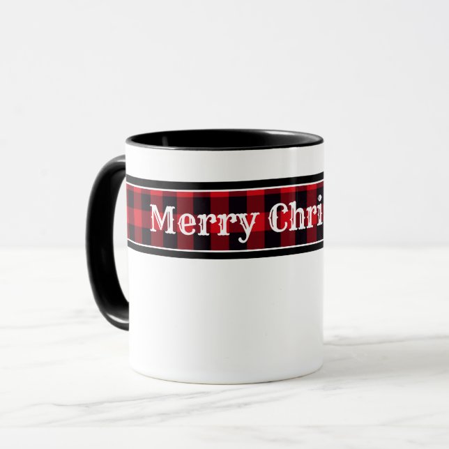 Christmas Buffalo Kariert Coffee Tasse (Vorderseite Links)