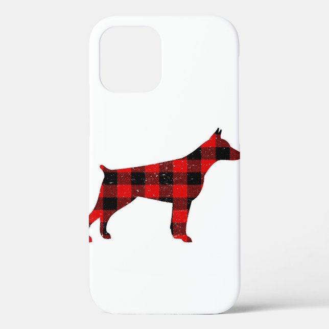 Christmas Buffalo Kariert Doberman Case-Mate iPhone Hülle (Rückseite)