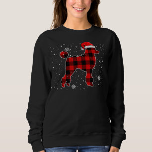 Christmas Buffalo Kariert Dog Christmas Poodle Pa Sweatshirt