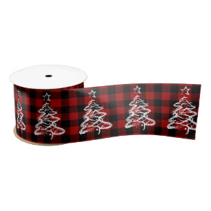 Christmas Buffalo Kariert Red Black Karos Gingham Satinband