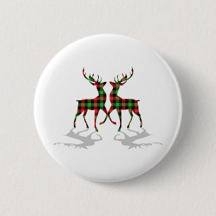 Christmas Buffalo Kariert Red Blue Green Kariert Button