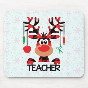 Christmas Buffalo Kariert Teacher Mousepad