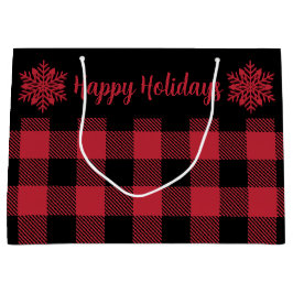 Christmas Buffalo Karo Red SF Große Geschenktasche Geschenktüte