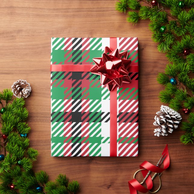 Christmas Buffalo Karo Tartan Gingham Kariert Geschenkpapier (Feiertagsgeschenk)