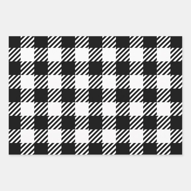 Christmas Buffalo Karo Wrapping Paper Set Geschenkpapier Set (Vorderseite)