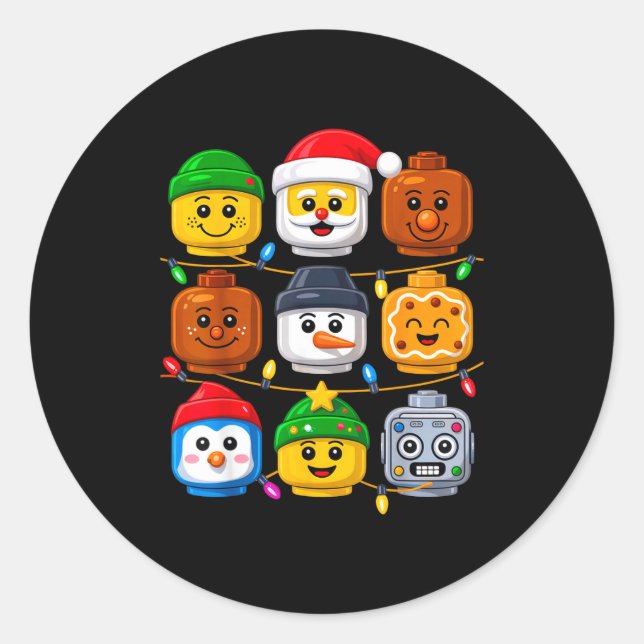 Christmas Building Crew Costume Master Builder Blo Runder Aufkleber (Vorderseite)