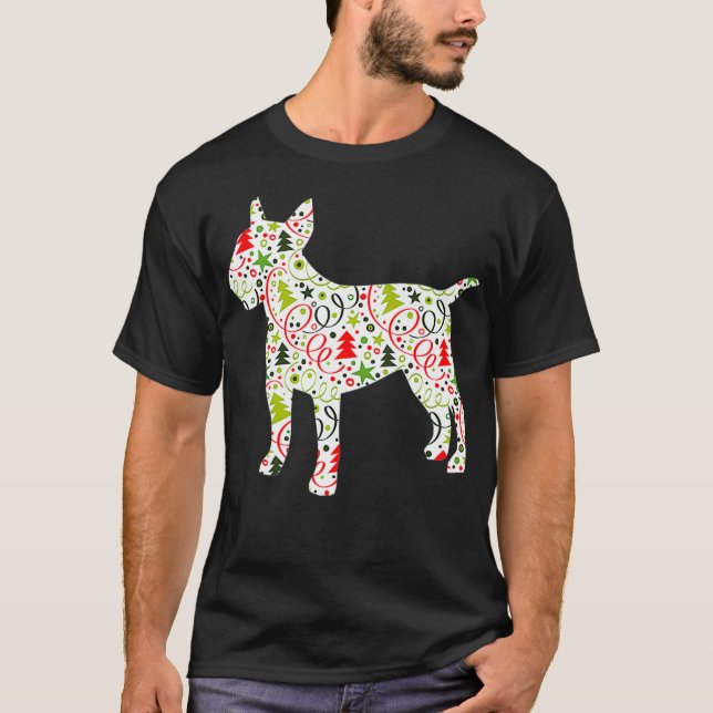 Christmas Bull Terrier Dog Wrapping Paper T-Shirt (Vorderseite)