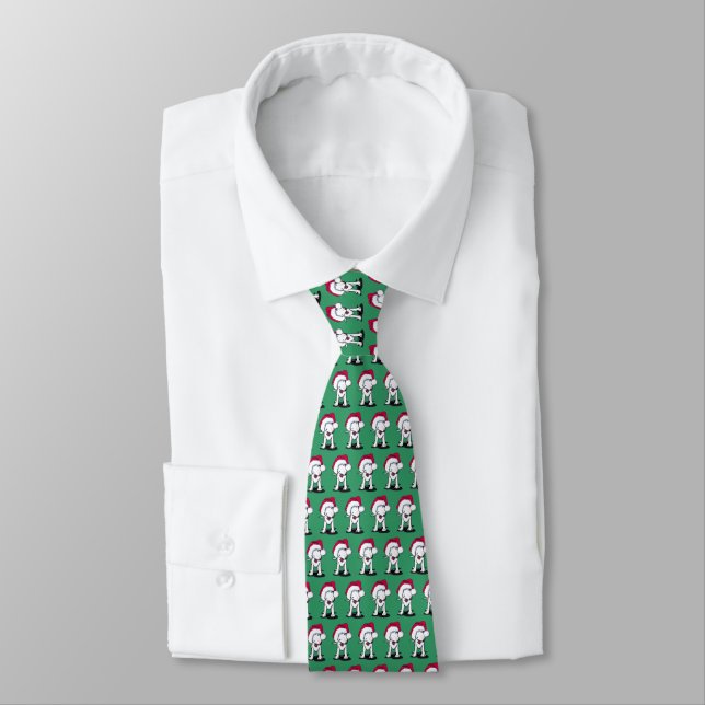 Christmas Bull Terrier Neck Tie Krawatte (Gebunden)