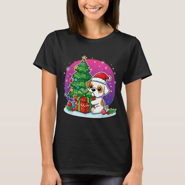 Christmas Bulldog Santa Hat Xmas Bulldog Lover Men T-Shirt (Vorderseite)
