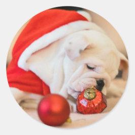 CHRISTMAS BULLDOG STICKERS