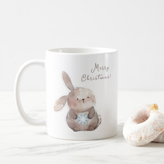 Christmas Bunny and Snowflake Kaffeetasse (Mit Donut)