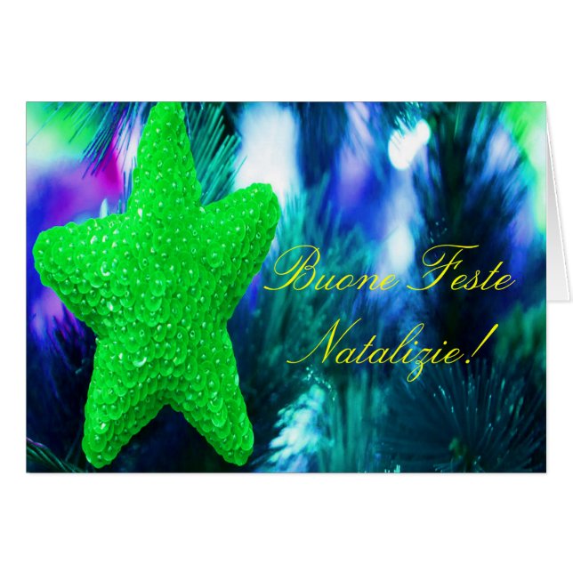 Christmas Buone Feste Natalizie Green Star III (Vorderseite (Horizontal))