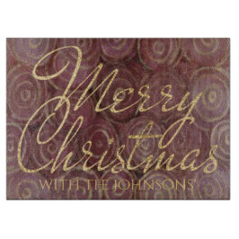 Christmas Burgundy and Gold Swirls Schneidebrett