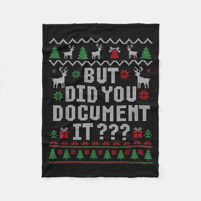 Christmas But Did You Doent It Ugly Office Sweater Fleecedecke (Vorderseite)
