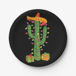 Christmas Cactus Feliz Navidad Teller