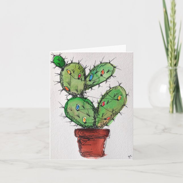 Christmas Cactus Greeting Card Karte (Vorderseite)