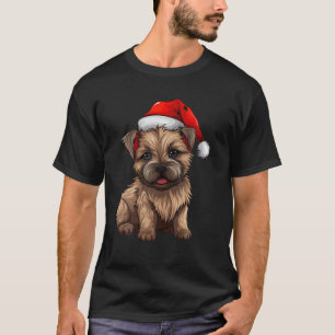 Christmas Cairn Terrier Dog Weihnachtsmannmütze Fu T-Shirt