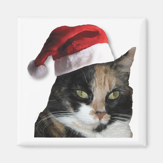 Christmas Calico Cat Magnet (Vorne)