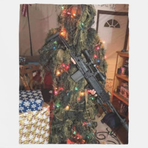 CHRISTMAS CAMOUFLAGE FLEECEDECKE