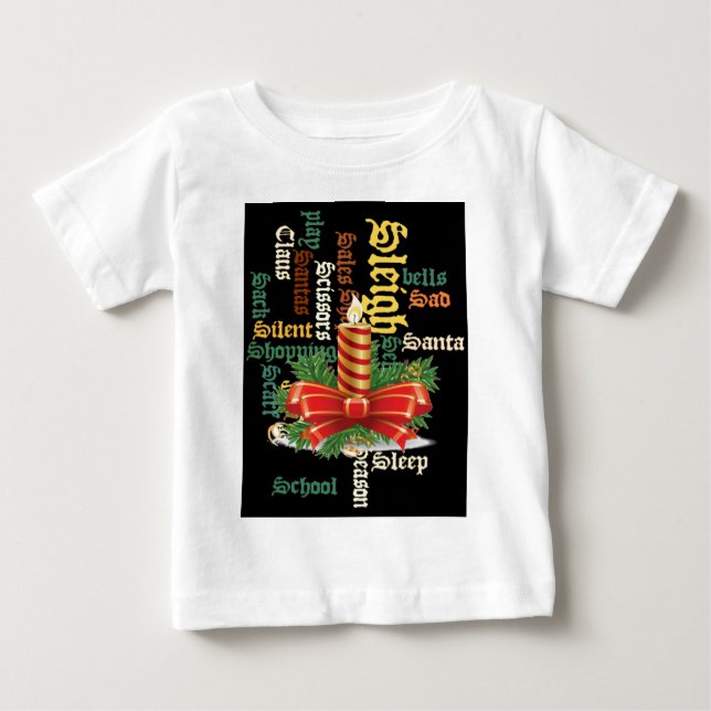 Christmas Candle Word Art T - Shirt (Vorderseite)