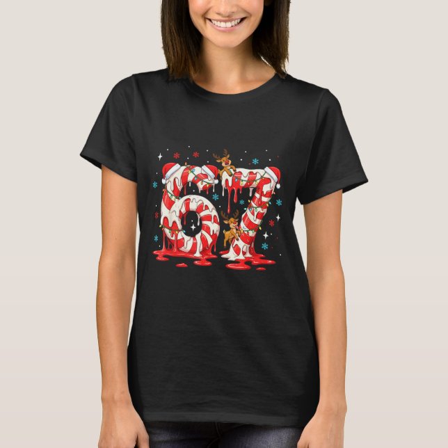 Christmas Candy Cane 67 Meme Six Seven Funny Boys  T-Shirt (Vorderseite)