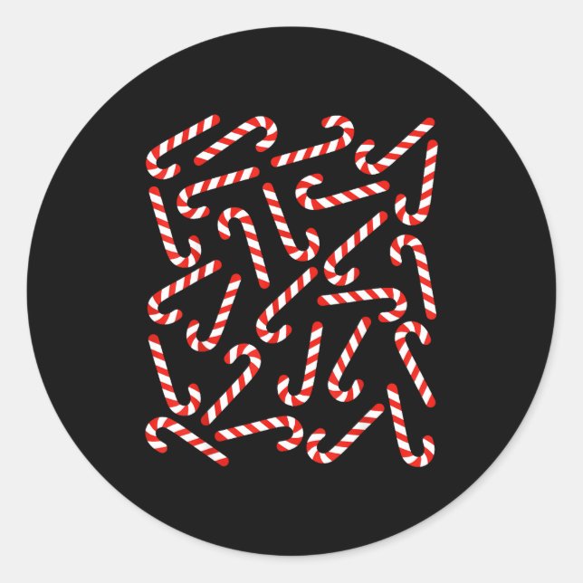 Christmas Candy Cane Costume Men Women Kids Xmas C Runder Aufkleber (Vorderseite)