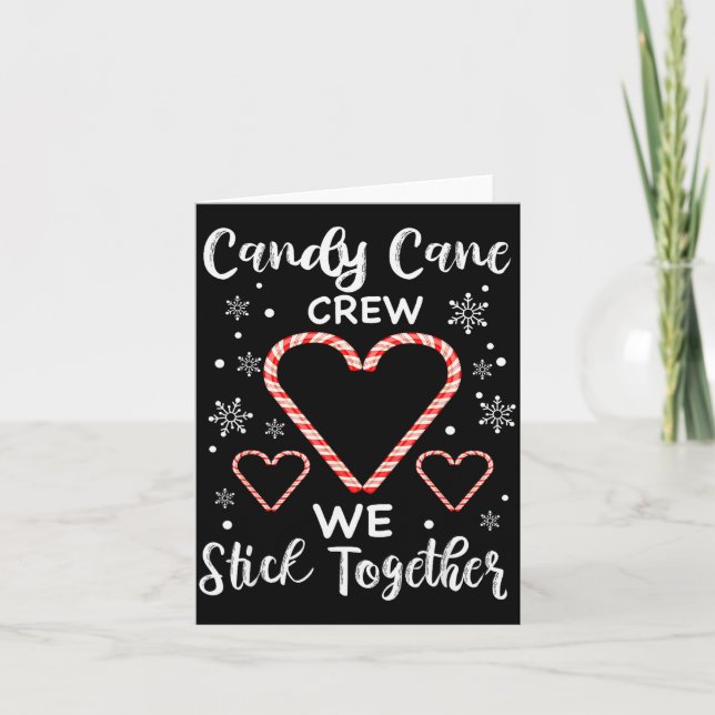 Christmas Candy Cane Crew Heart Holiday Family Can Karte (Vorderseite)
