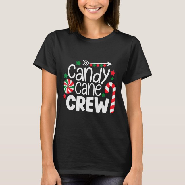 Christmas Candy Cane Crew Shirt Women Girls Boys K (Vorderseite)