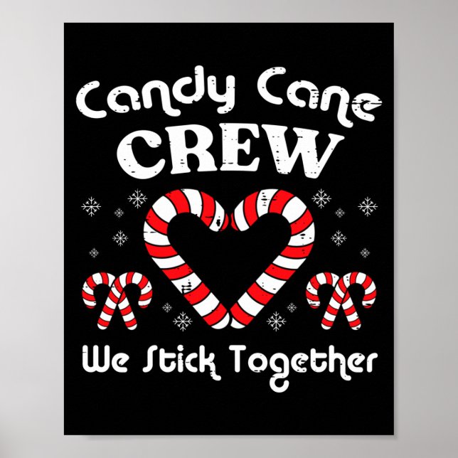 Christmas Candy Cane Crew Stick Together Xmas Wome Poster (Vorne)