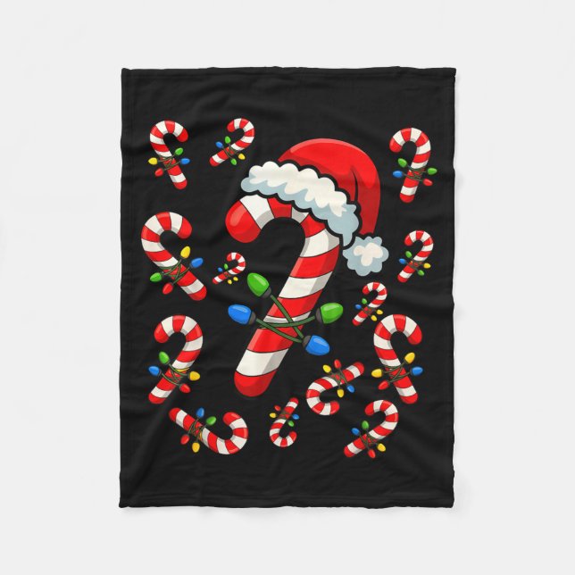 Christmas Candy Cane Crew Xmas Holiday Family Matc Fleecedecke (Vorderseite)