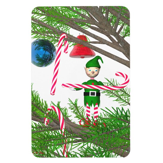 Christmas Candy Cane Elf Magnet (Vertikal)
