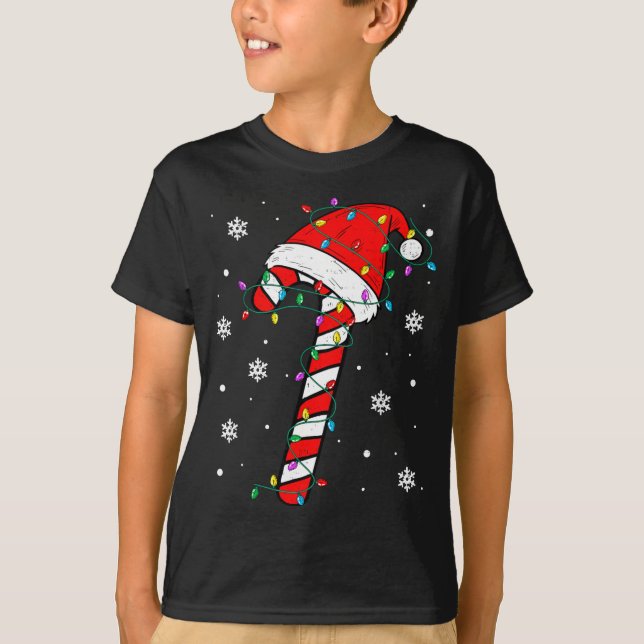 Christmas Candy Cane Hat Santa Xmas Holiday Toddle T-Shirt (Vorderseite)