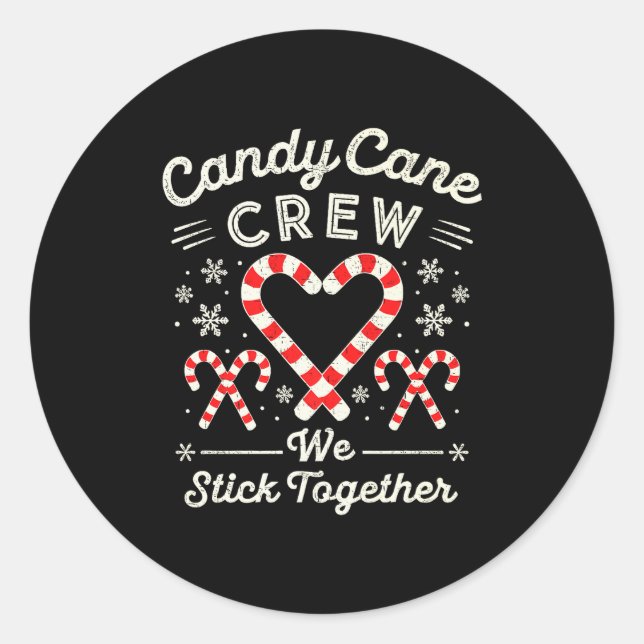Christmas Candy Cane Heart Holiday Couples Matchin Runder Aufkleber (Vorderseite)