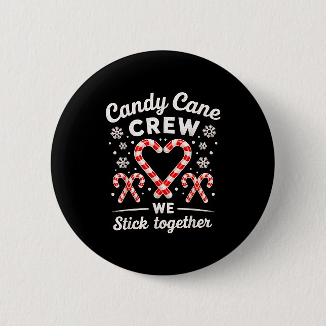 Christmas Candy Cane Heart Holiday Family Matching Button (Vorderseite)