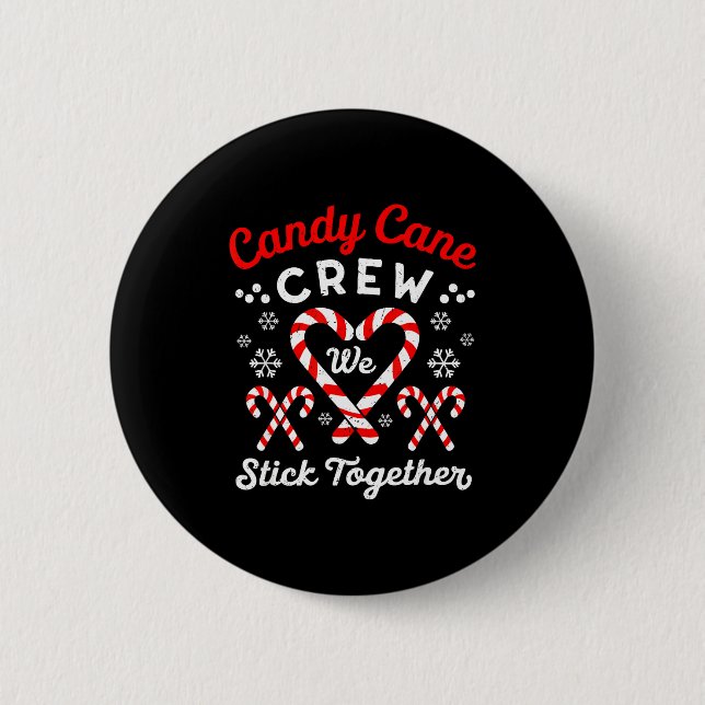 Christmas Candy Cane Heart Holiday Family Matching Button (Vorderseite)