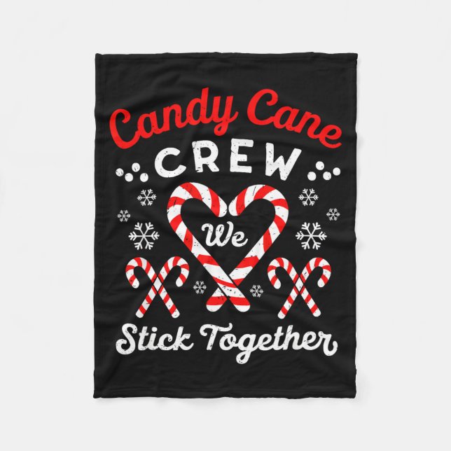 Christmas Candy Cane Heart Holiday Family Matching Fleecedecke (Vorderseite)